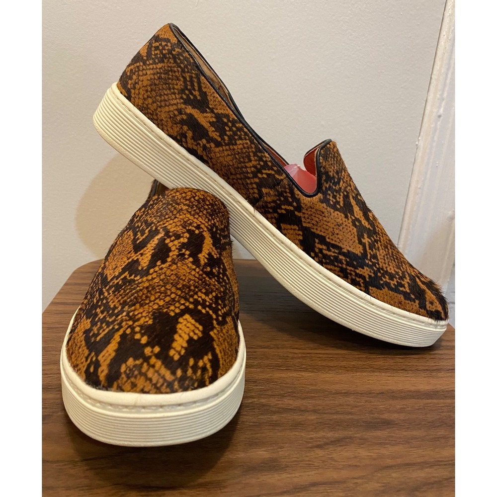 Sofft Women's Slip On Loafers Brown Black Animal Print cowhide 11 M grunge city